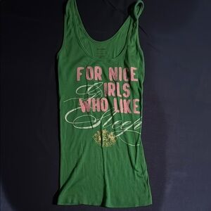 Vintage Juicy Couture Green Tank Top with Pink Details